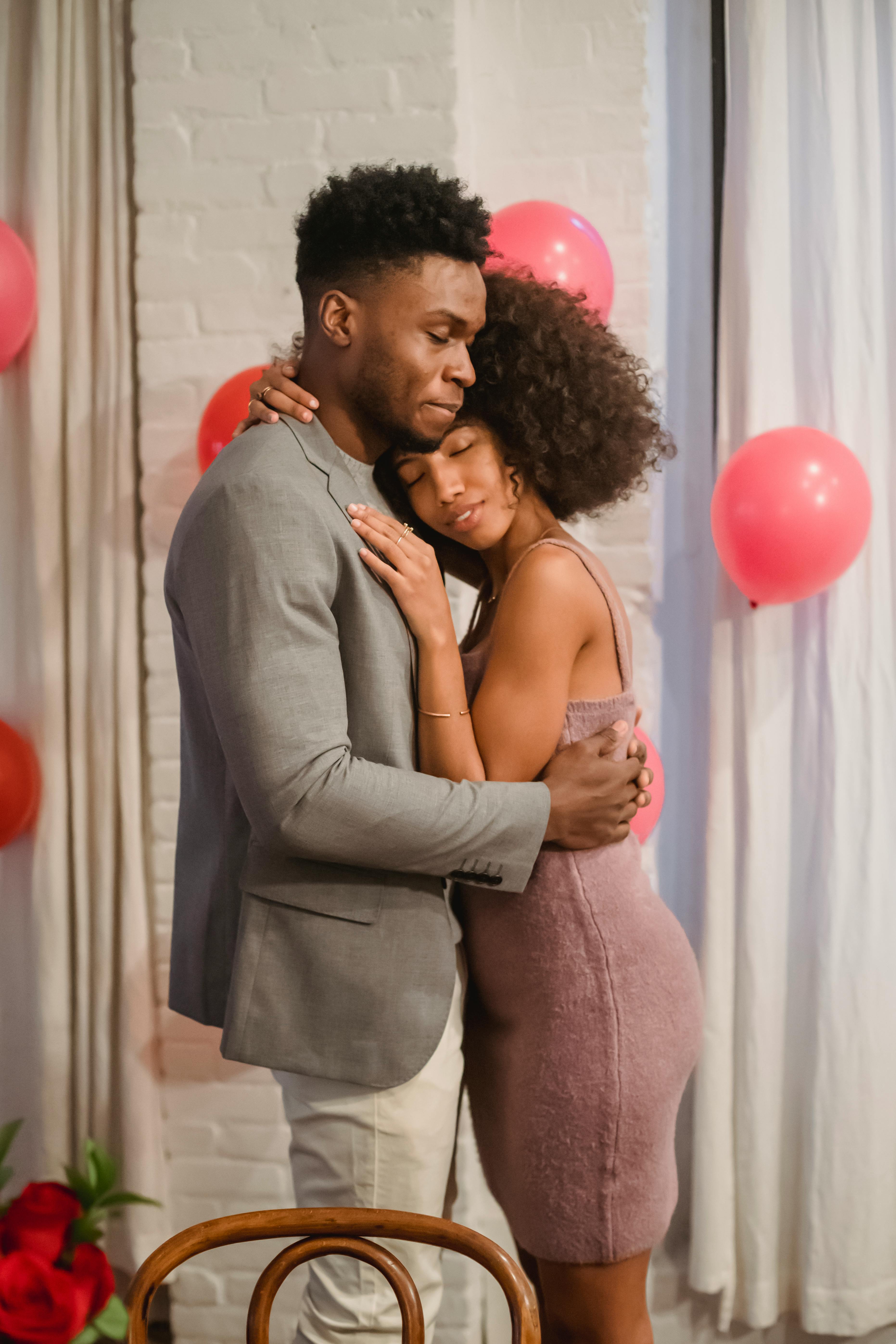 A couple celebrating Valentine's Day