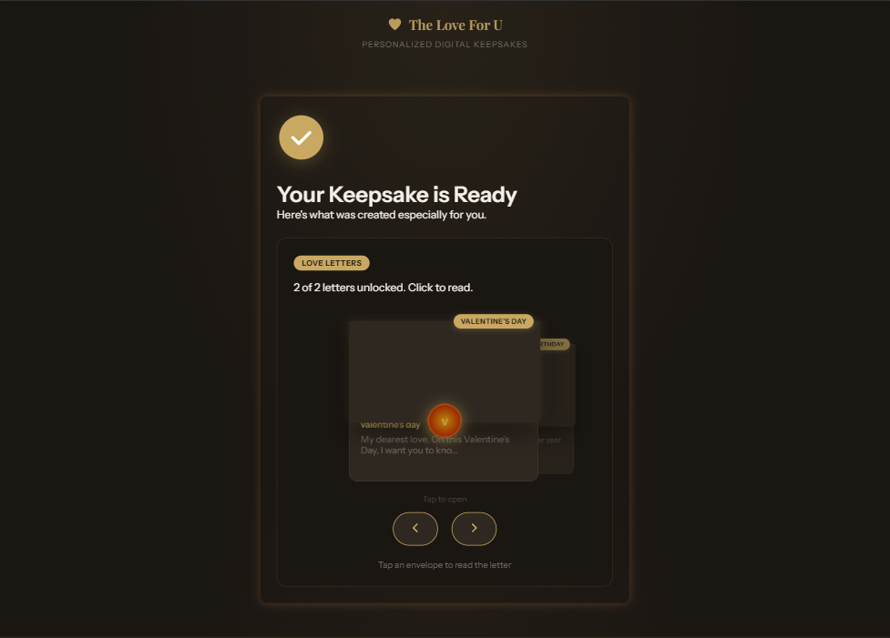 The emotional reveal: a beautifully designed love letter experience